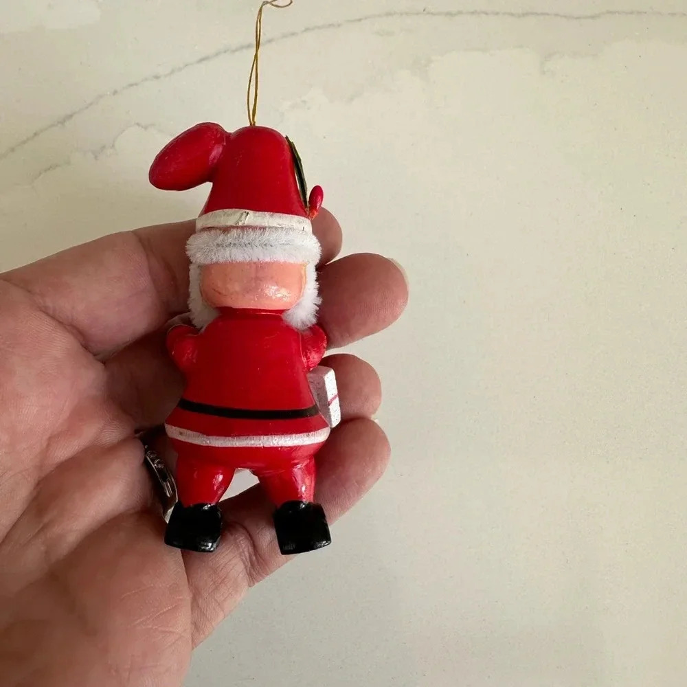 Vintage wooden Santa Ornament - Picture 3 of 3